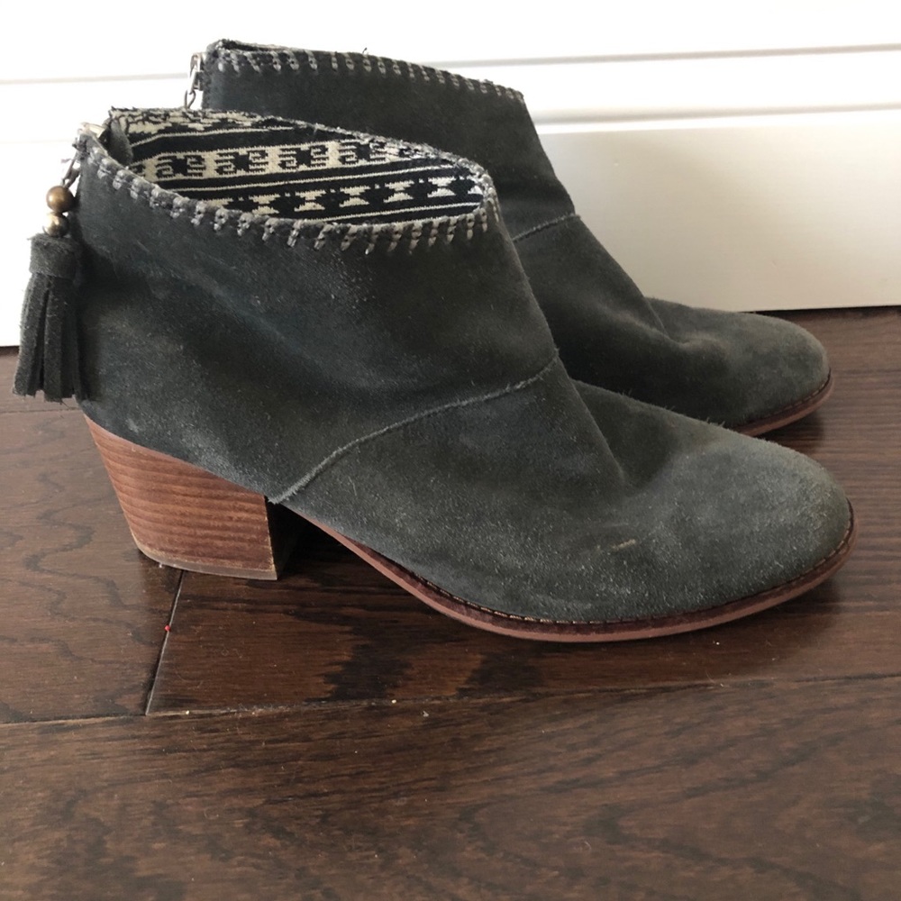 Toms Gray Suede Booties